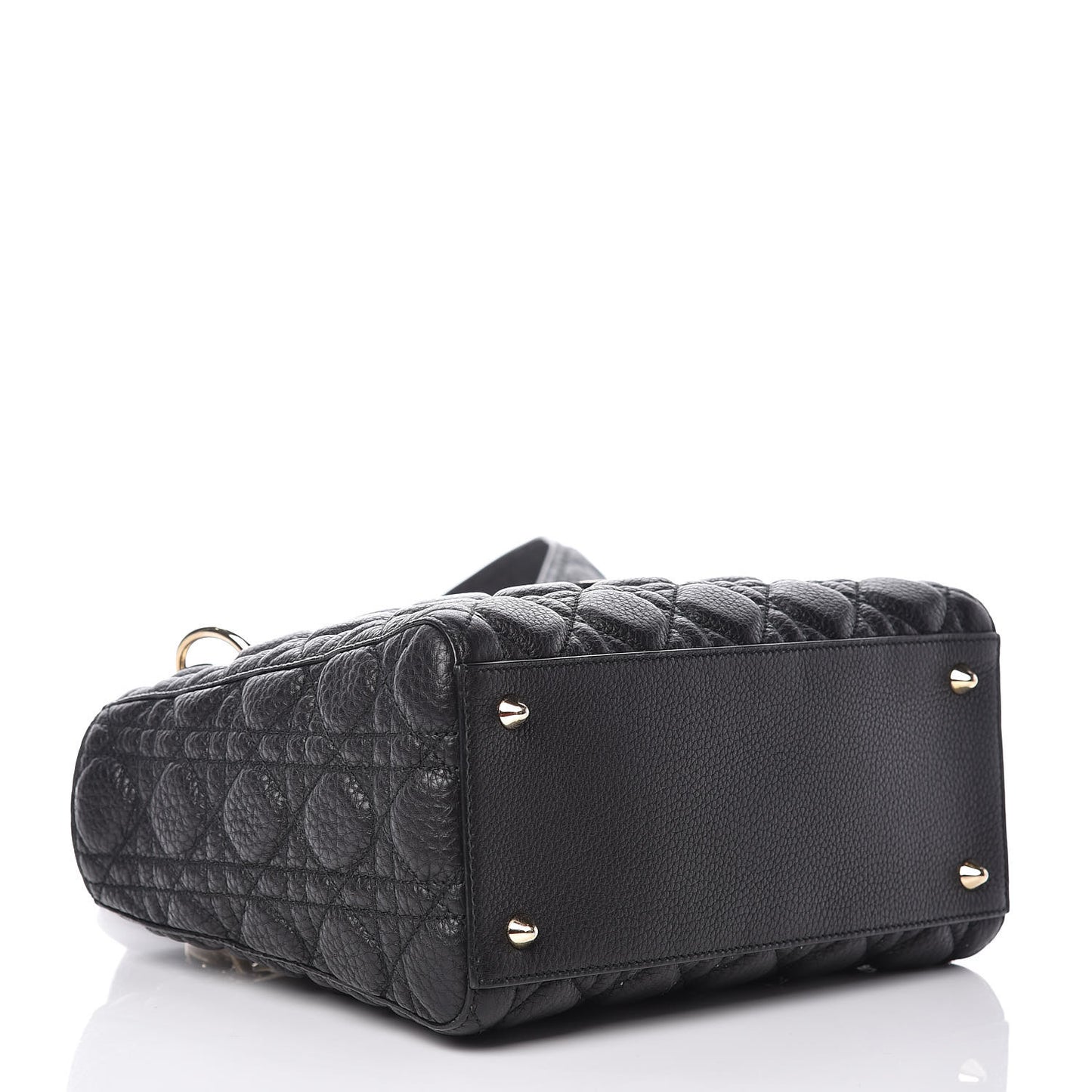 Grained Calfskin Cannage Medium Supple Lady Dior Black