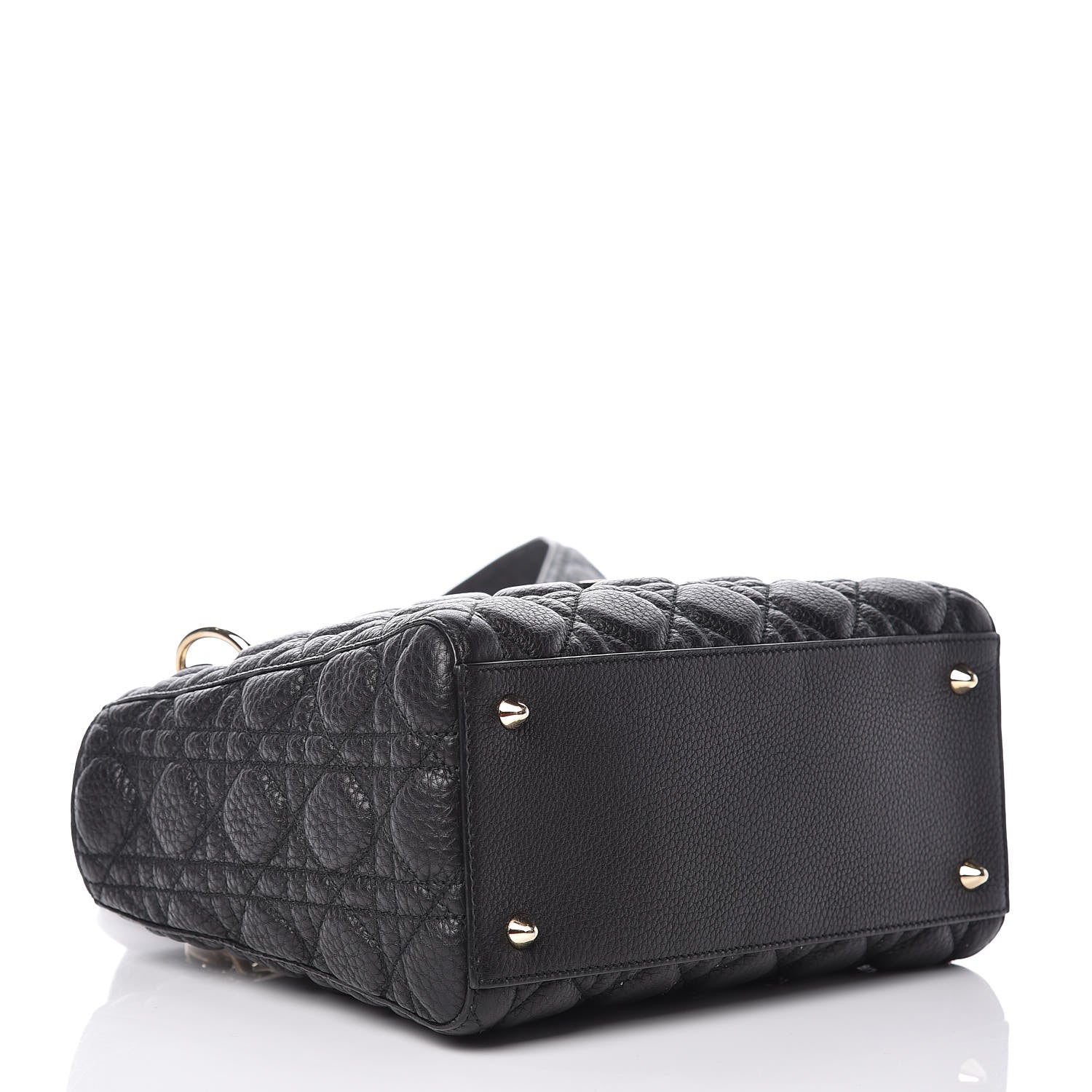 Christian Dior Grained Calfskin Cannage Medium Supple Lady Dior Black 4 of 9