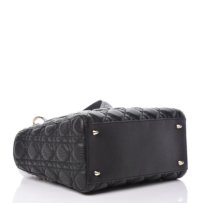Christian Dior Grained Calfskin Cannage Medium Supple Lady Dior Black 4 of 9