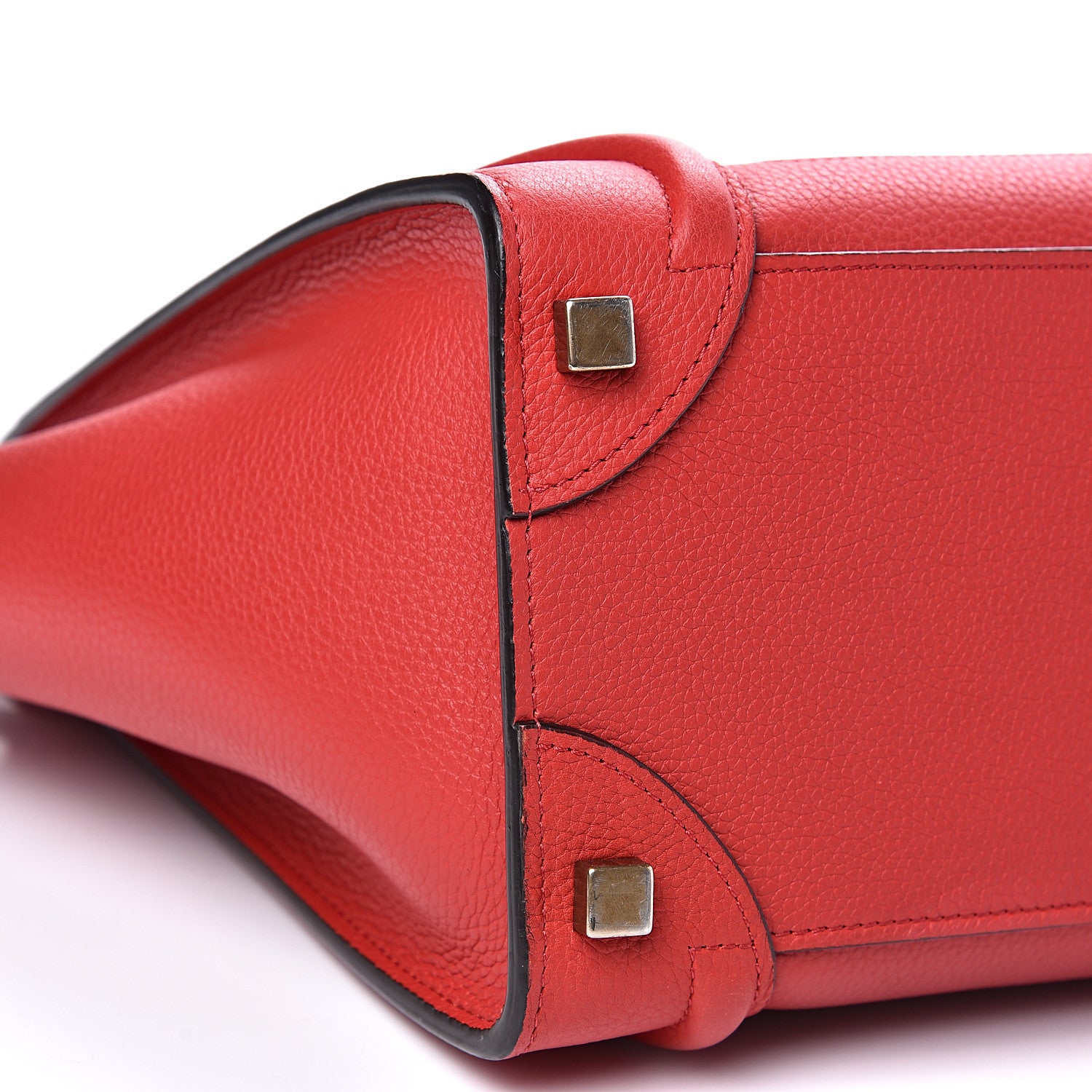 Celine Drummed Calfskin Micro Luggage Red 8 of 11