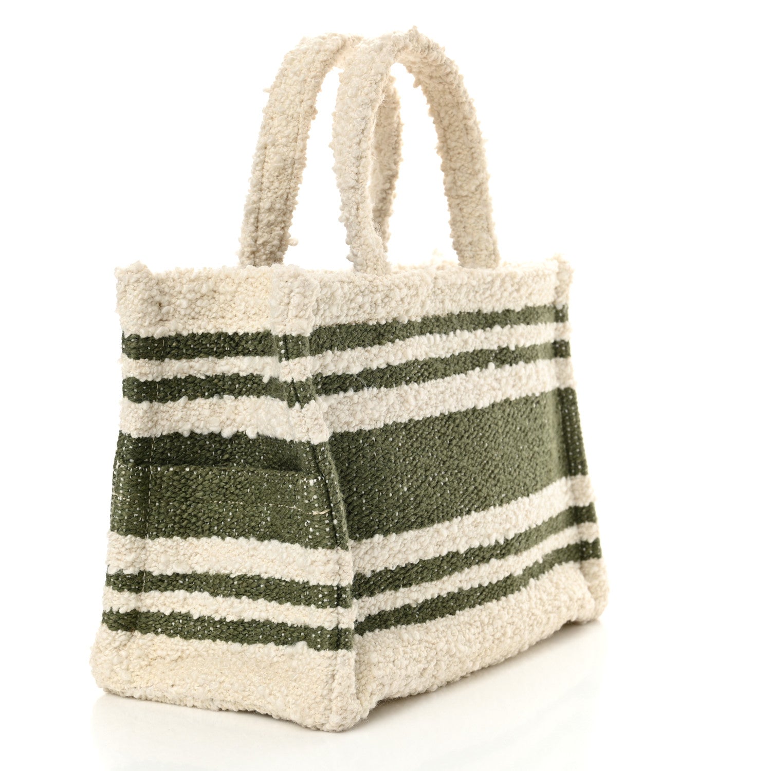 Celine Stripe Triomphe Small Cabas Thais Khaki Tan 3 of 13