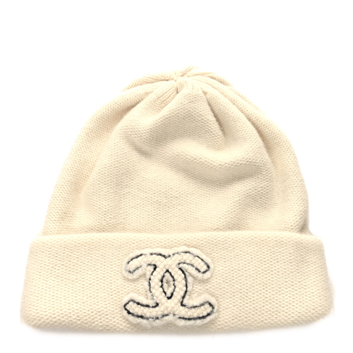 Cashmere CC Logo Beanie Hat White