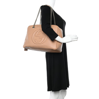 Gucci Pebbled Calfskin Medium Soho Bowler Camelia 2 of 10