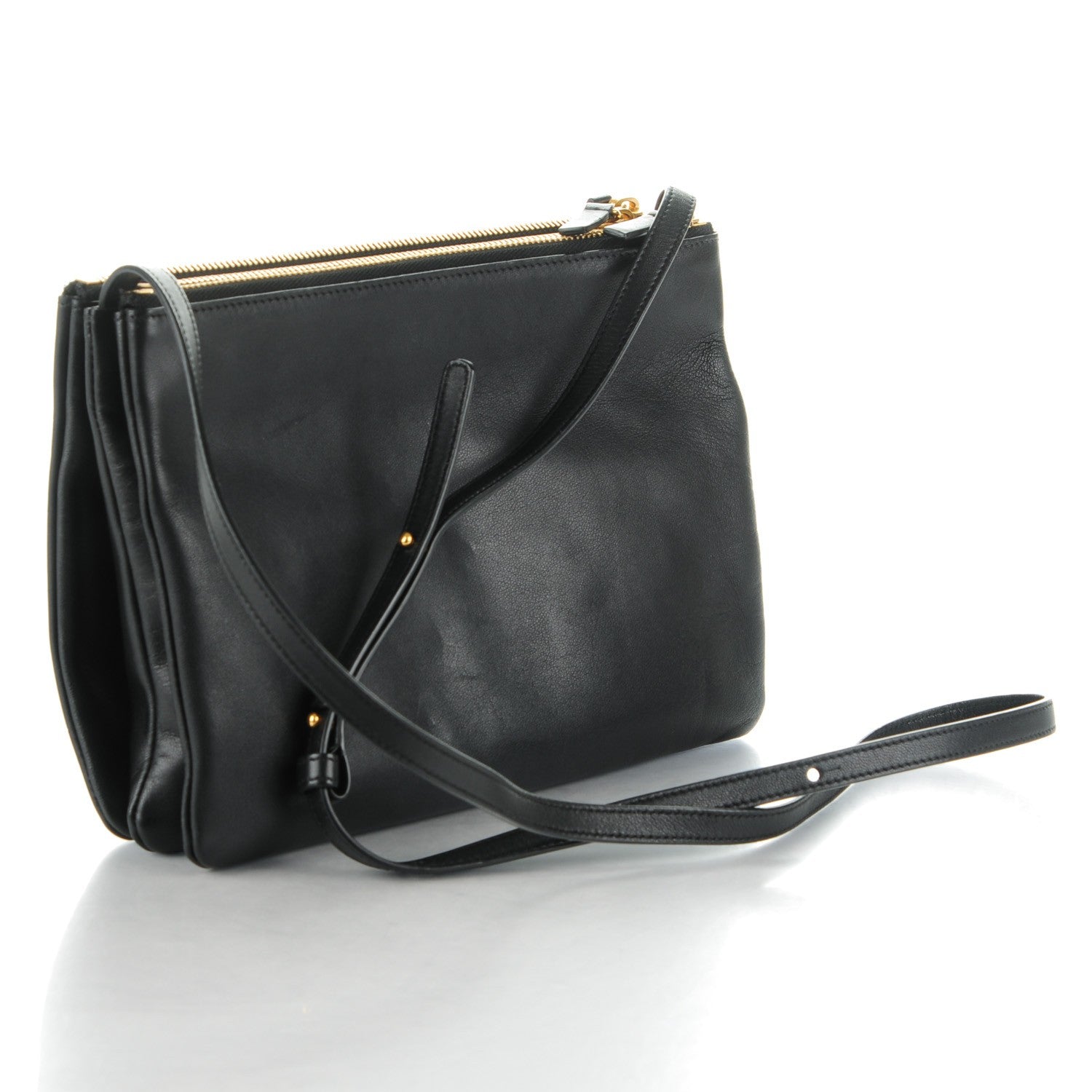 Celine Lambskin Large Trio Crossbody Bag Black 3 of 8