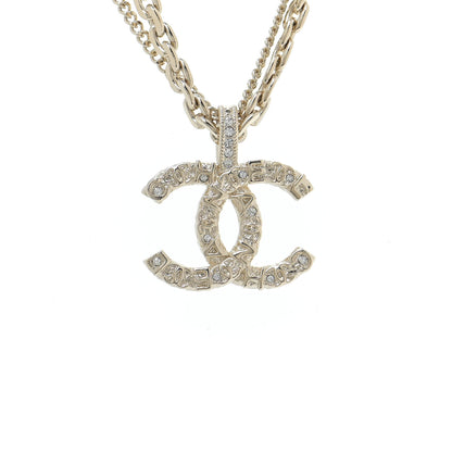 Chanel Crystal CC Multi Strand Chain Necklace Gold 4 of 7