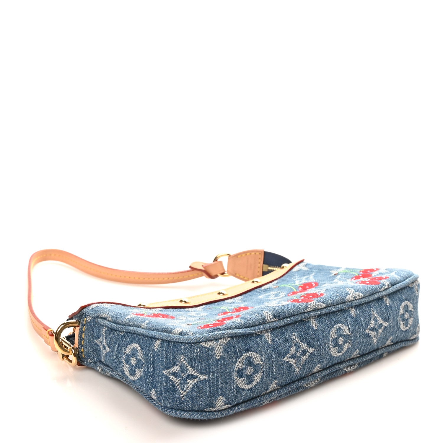 Louis Vuitton LV X TM Monogram Denim Cerises Pochette Accessories Blue 3 of 9