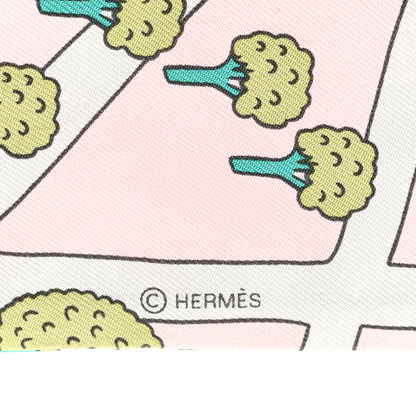 Hermes Silk Les Nouveaux Amoureux de Paris Twilly Rose Pale Vert Rose 3 of 7