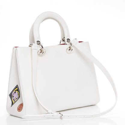 Christian Dior Calfskin Paradise Medium Diorissimo Tote White 5 of 18