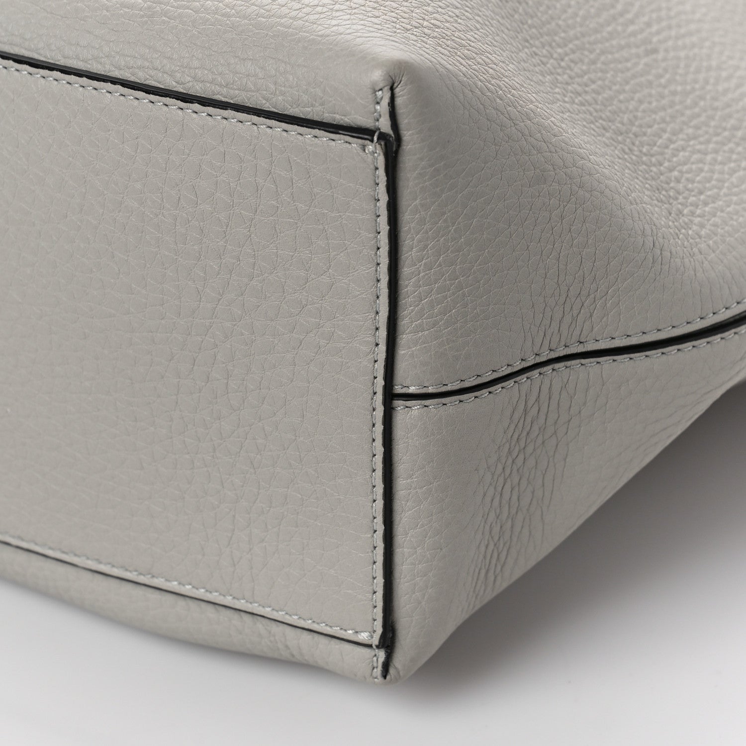 Valentino Garavani Grained Calfskin Rockstud Shoulder Tote Opal Grey 7 of 8