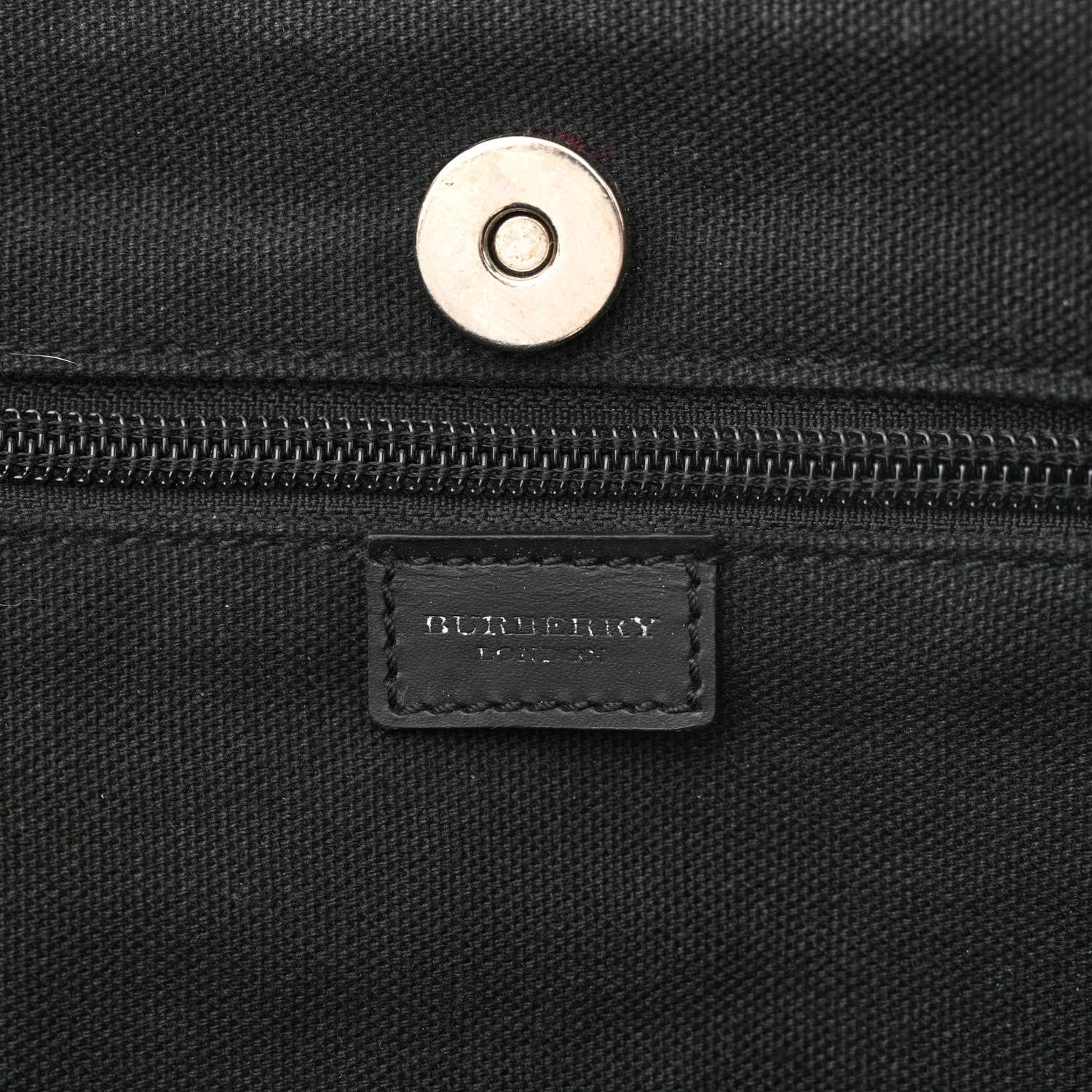 Burberry Canvas Logo Tote Black White 6 of 13