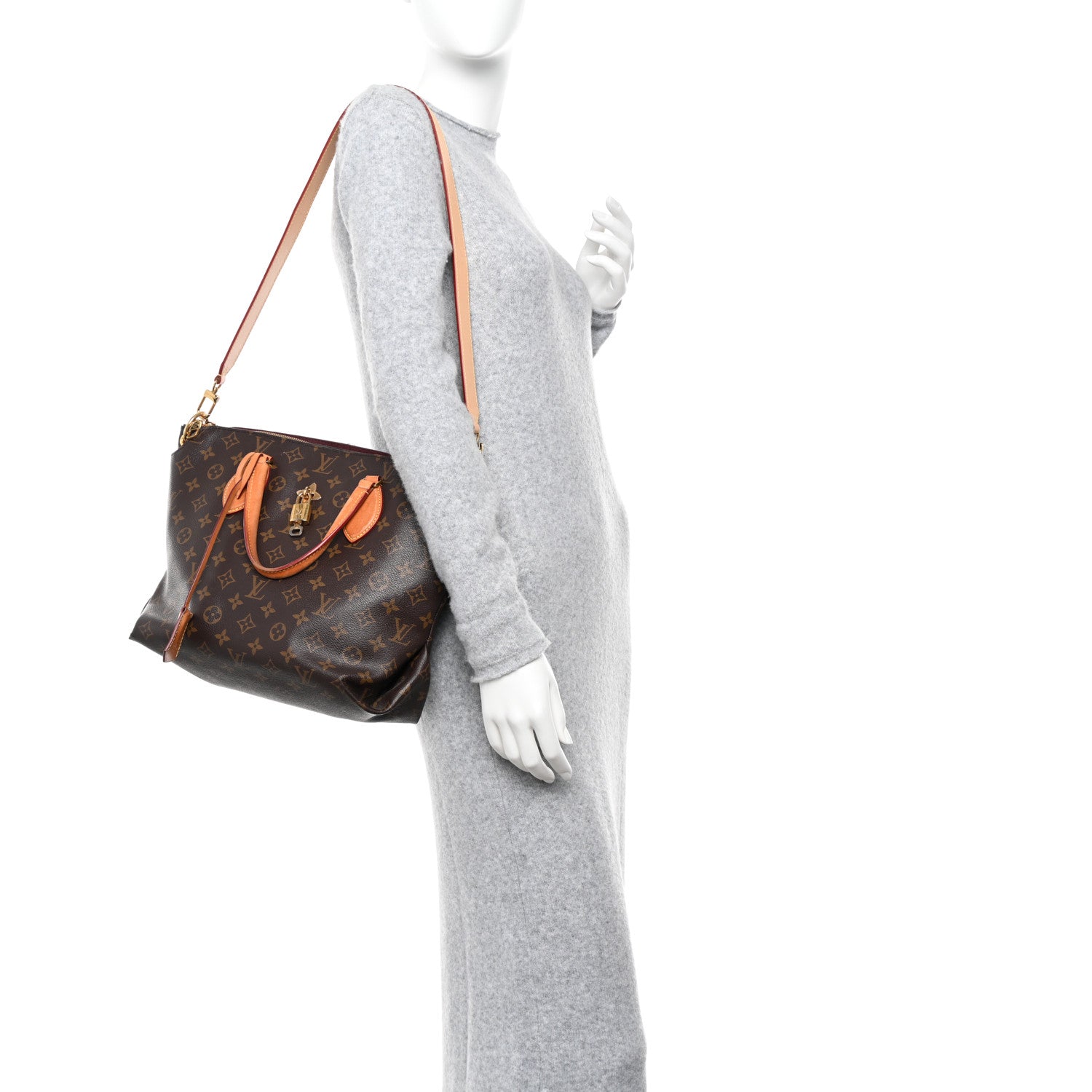 Louis Vuitton Monogram Flower Zipped Tote MM Beige 2 of 16