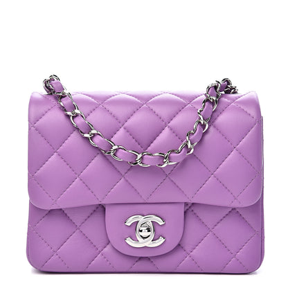 Chanel Lambskin Quilted Mini Square Flap Purple 1 of 13