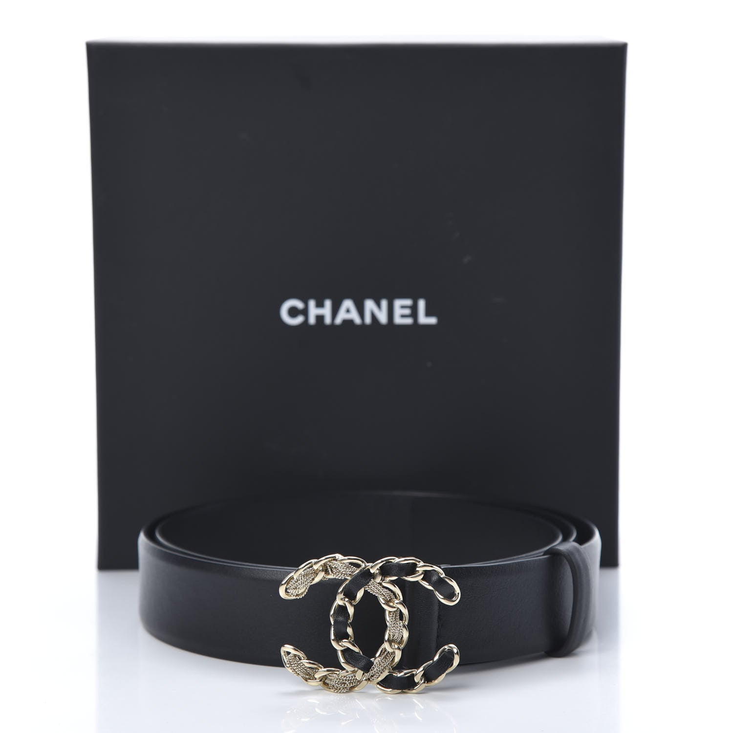 Chanel Calfskin CC Chain Belt 95 38 Black 8 of 8