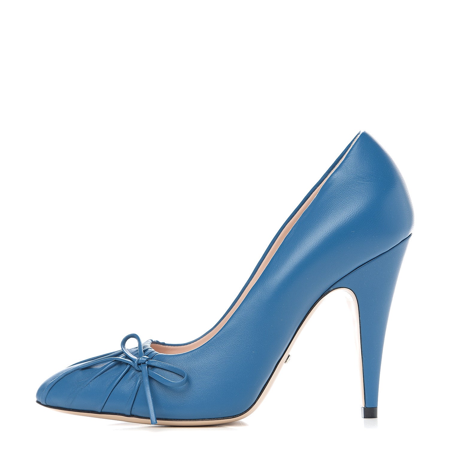 Gucci Nappa Bow High Heel Pumps 36 Riviera Blue 1 of 9