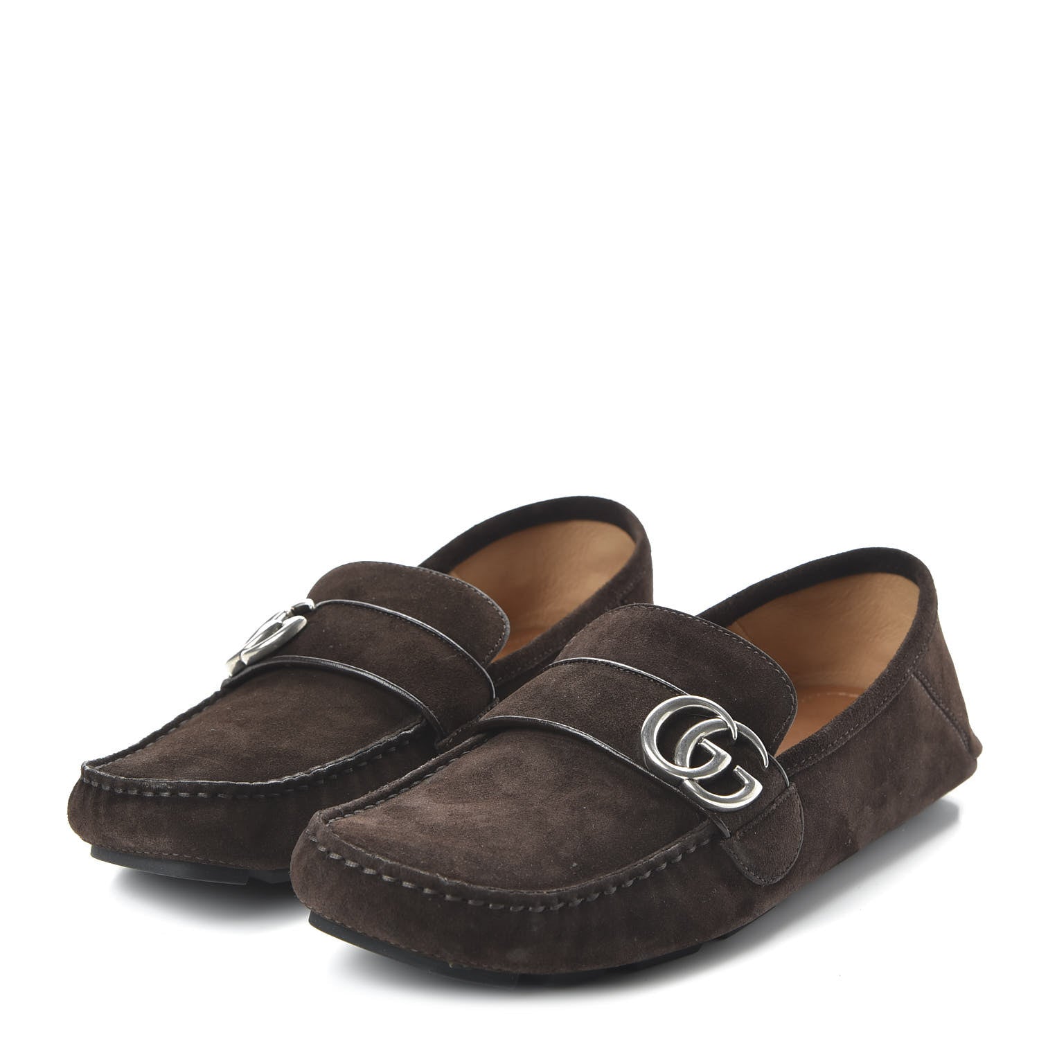 Gucci Suede Mens Driver Queen Loafers 8.5 Cocoa 3 of 9