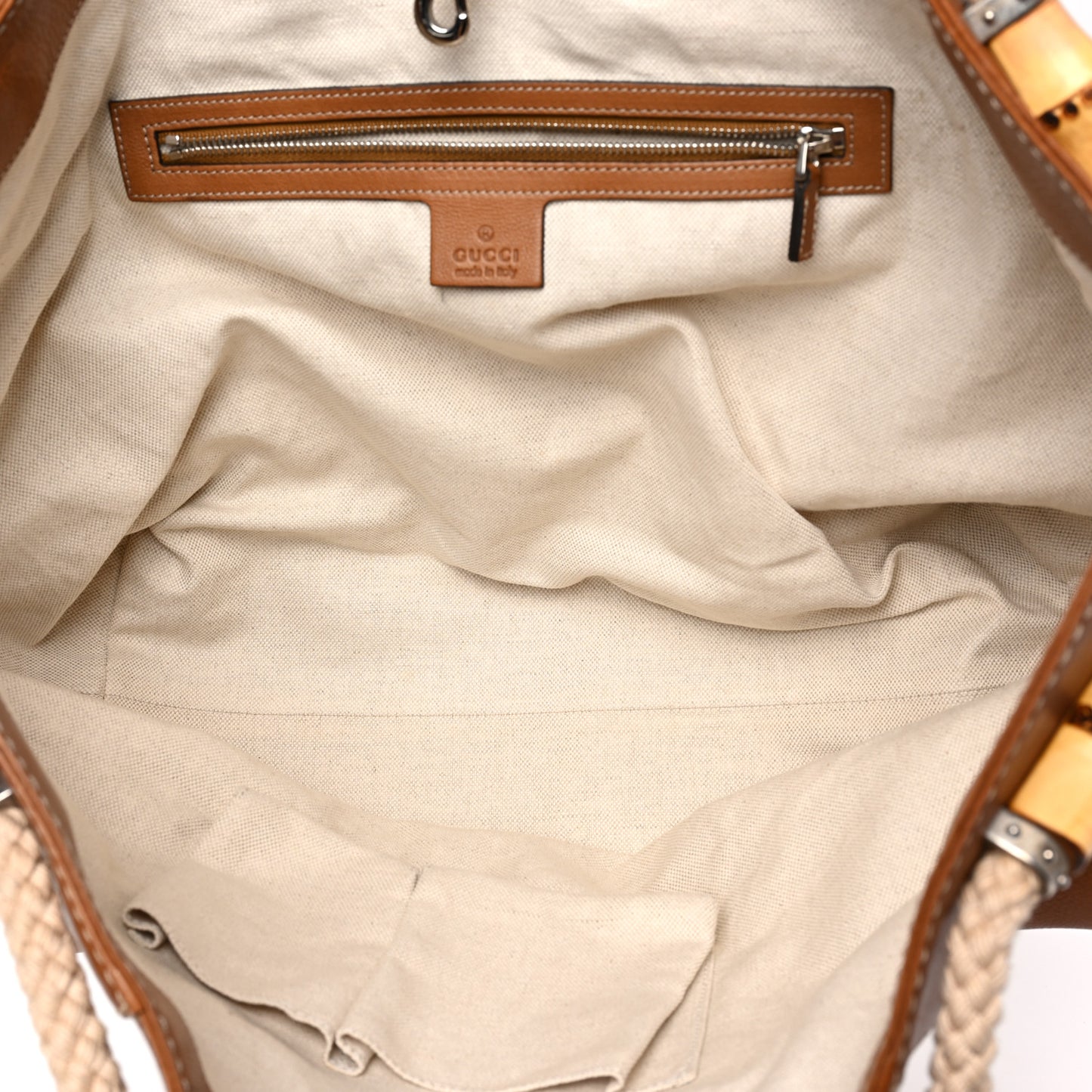 Calfskin Straw Diamante Maui Tote Brown