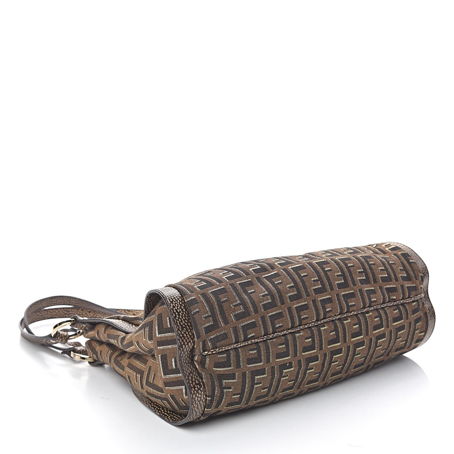 Fendi Zucca Vitello Chef Shopping Tote Tobacco Oro Moro 4 of 14