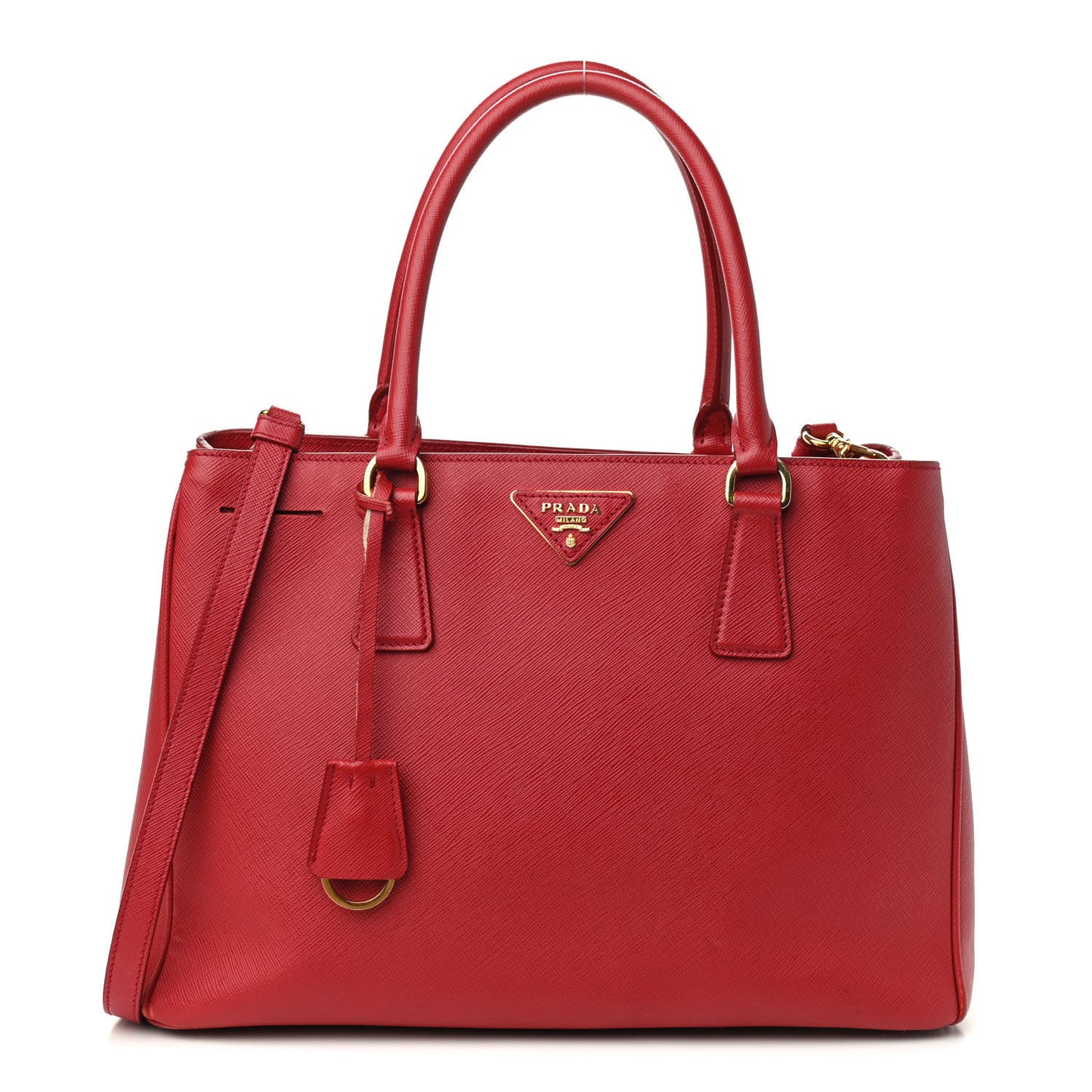 Saffiano Lux Medium Tote Fuoco