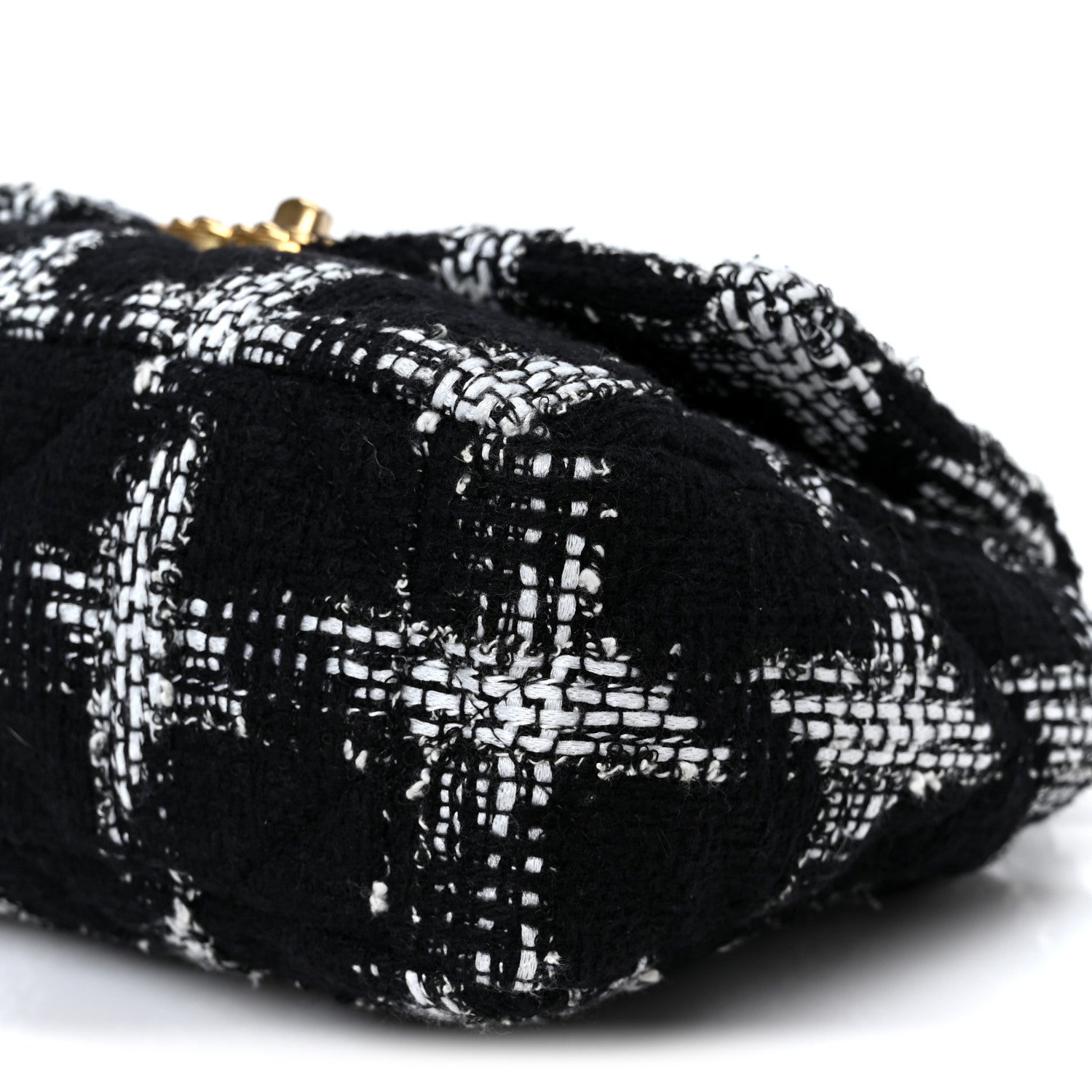 Chanel Tweed Quilted Medium Chanel 19 Flap Black White 10 of 10