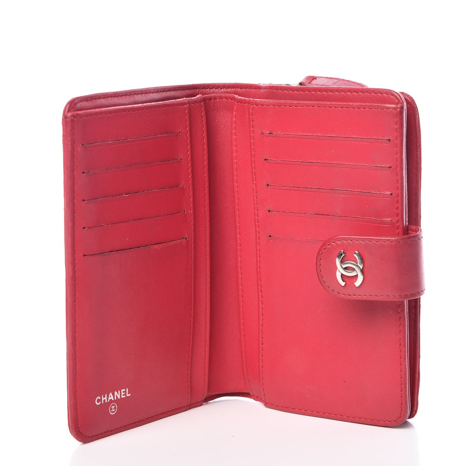 Chanel Lambskin Quilted Zipped Pocket Wallet Fuchsia 5 of 13
