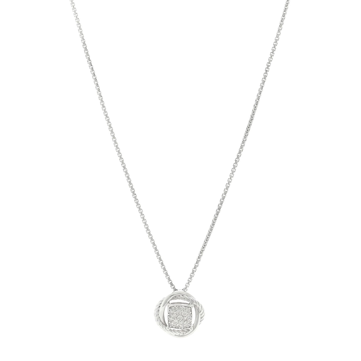 Sterling Silver Diamond 7mm Infinity Pendant Necklace