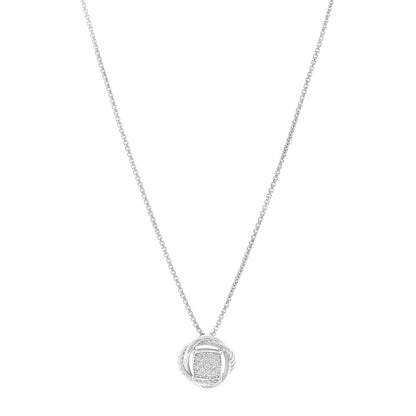 David Yurman Sterling Silver Diamond 7mm Infinity Pendant Necklace 1 of 4