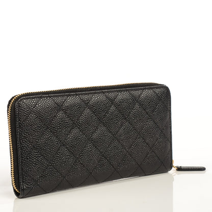 Chanel Caviar Quilted Large Gusset Zip Around Wallet Black 3 of 8