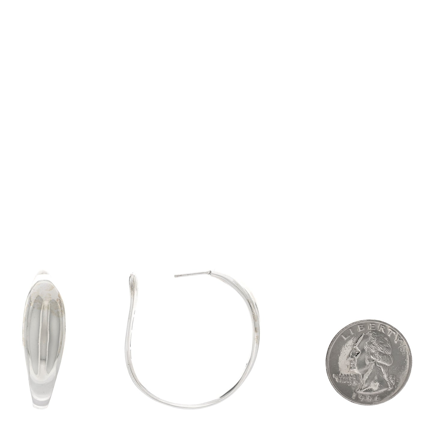 Sterling Silver Elsa Peretti Large Sculptural Hoop Earrings