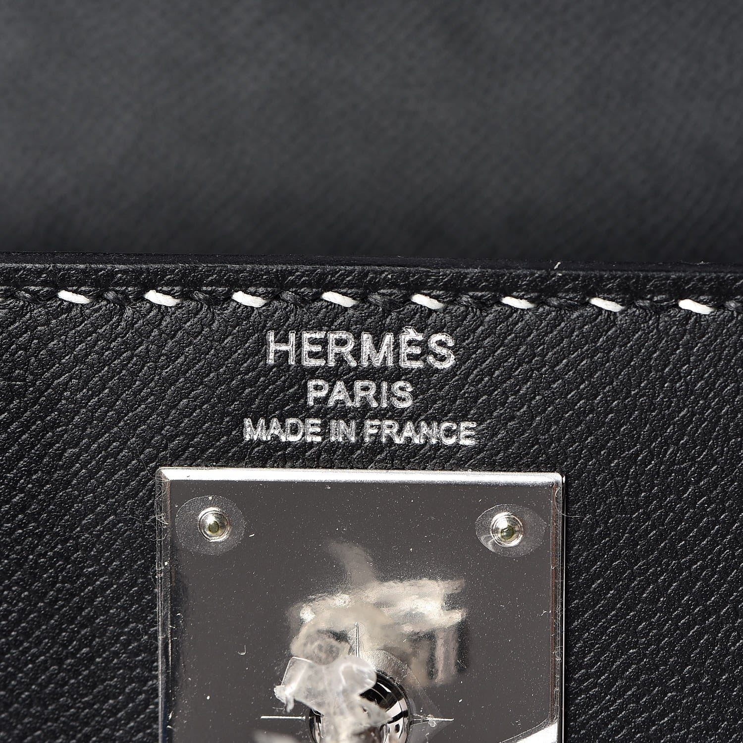 Hermes Grained Monsieur Un Point Sur Deux Kelly Sellier 28 Black 8 of 36
