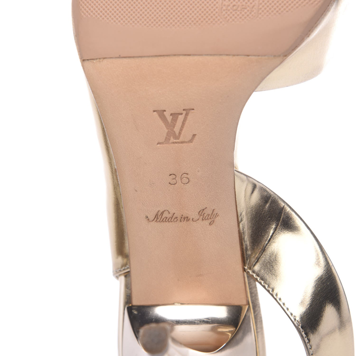 Louis Vuitton Metallic Calfskin Slingback Pumps 36.5 Gold 7 of 13