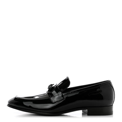 Gucci Patent Calfskin Mens Horsebit Loafers 8 Black 1 of 9