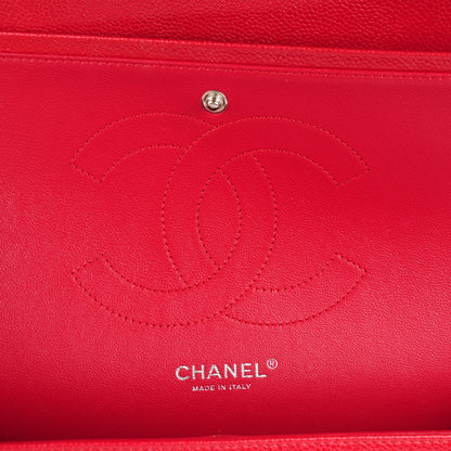Chanel Pearly Caviar Quilted Jumbo Double Flap Dark Pink 6 of 8