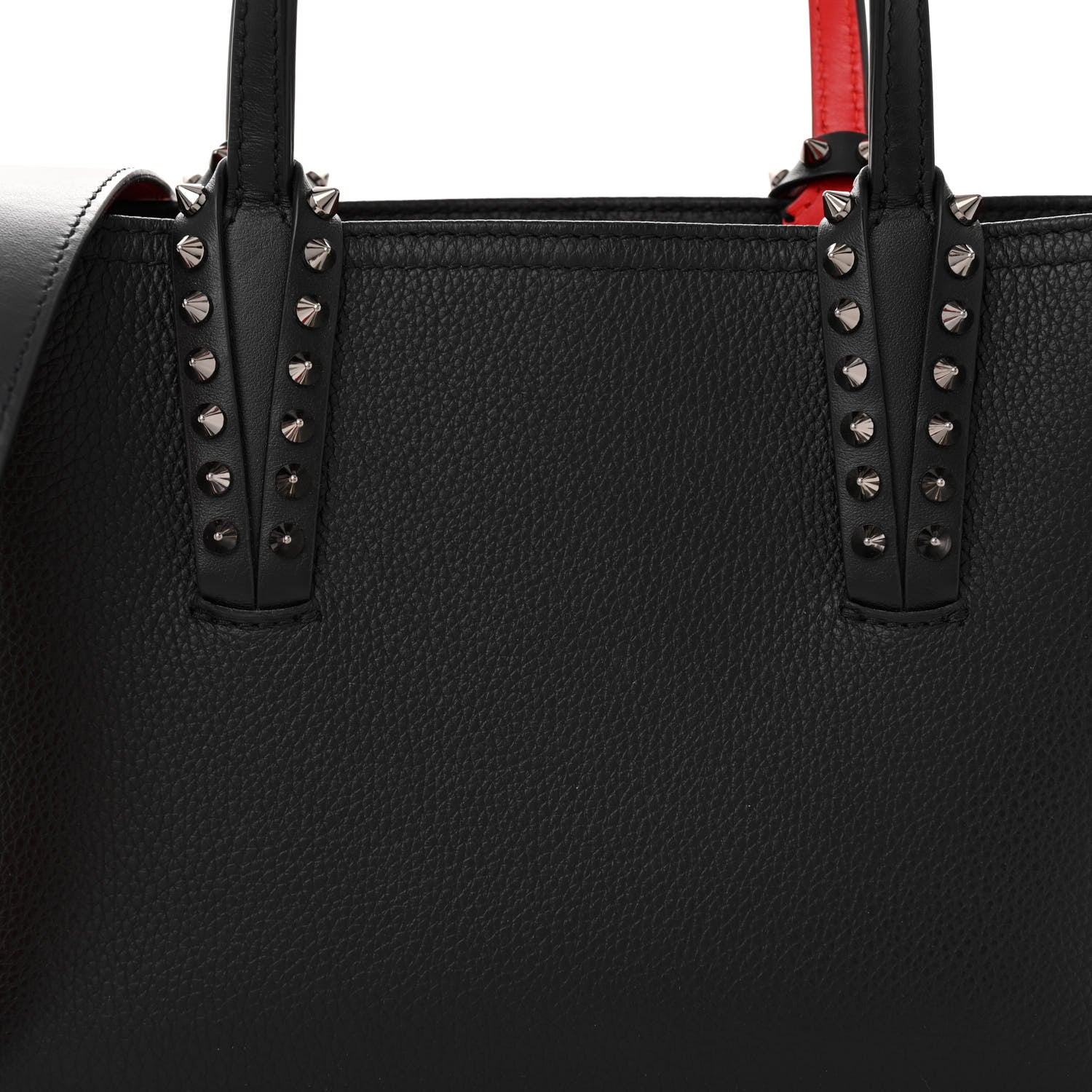 Christian Louboutin Calfskin Spikes Mini East West Cabata Tote Black 8 of 11