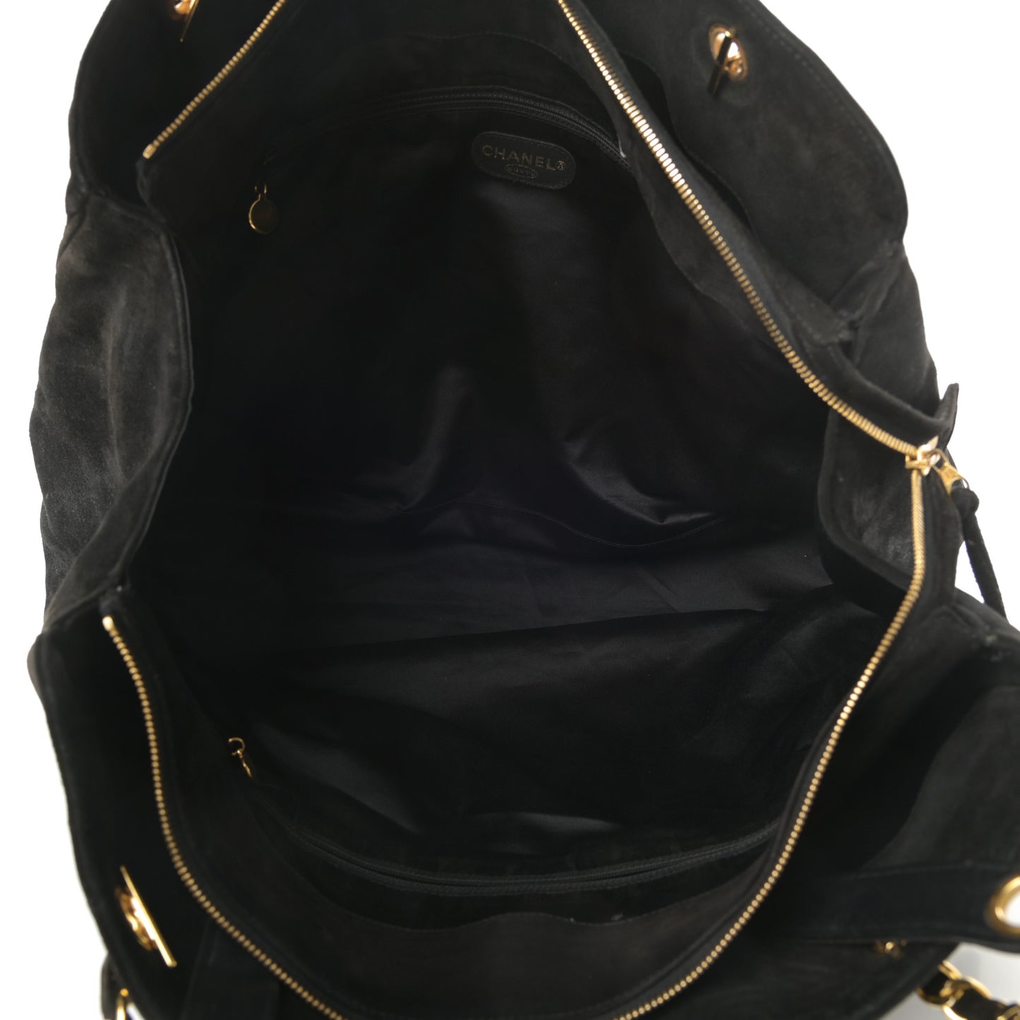 Suede Quilted XL Weekender Bag Black