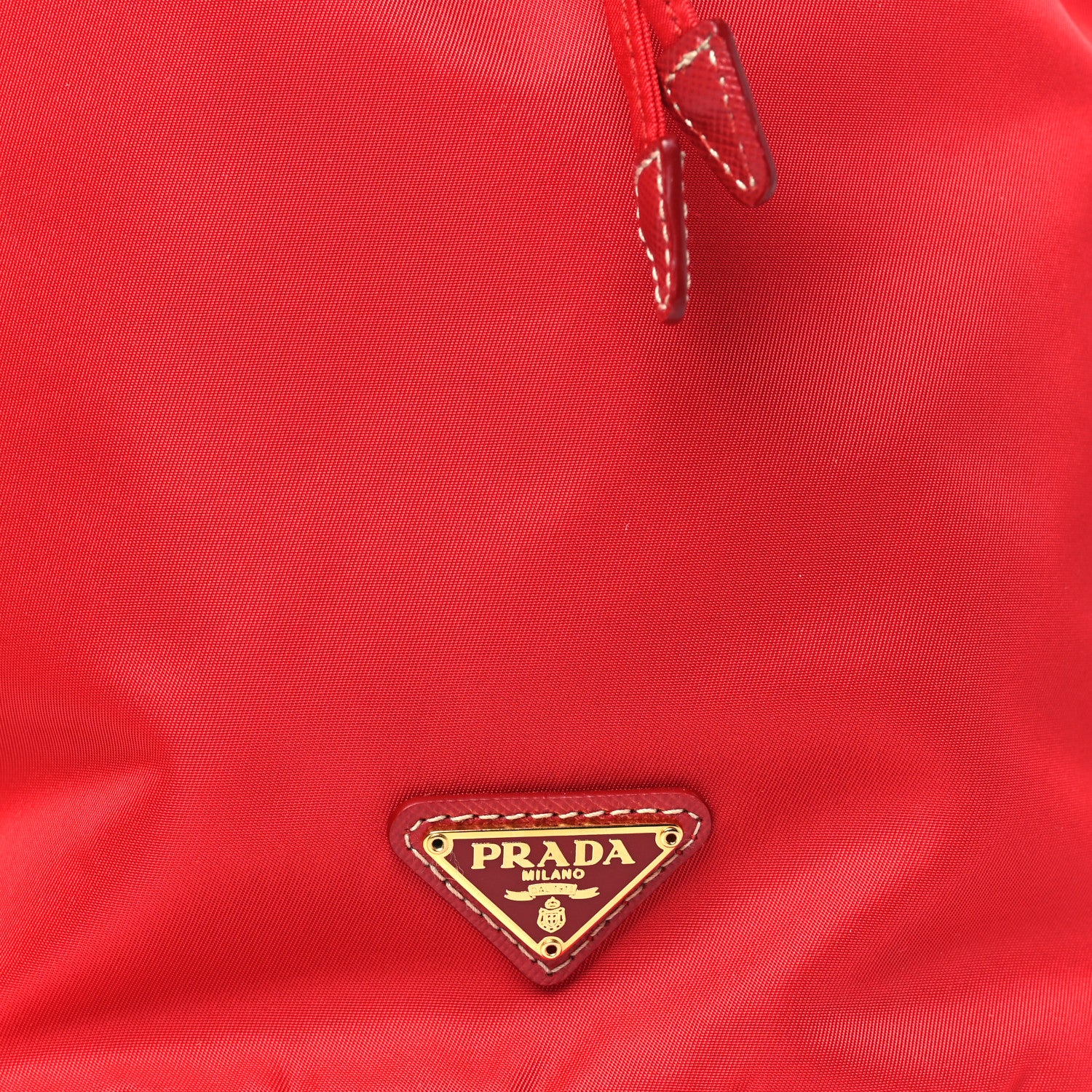 Prada Tessuto Nylon Vela Drawstring Pouch Rosso 8 of 10
