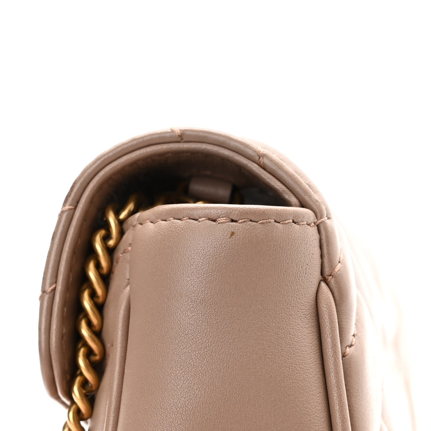 Calfskin Matelasse Super Mini GG Marmont Shoulder Bag Porcelain Rose