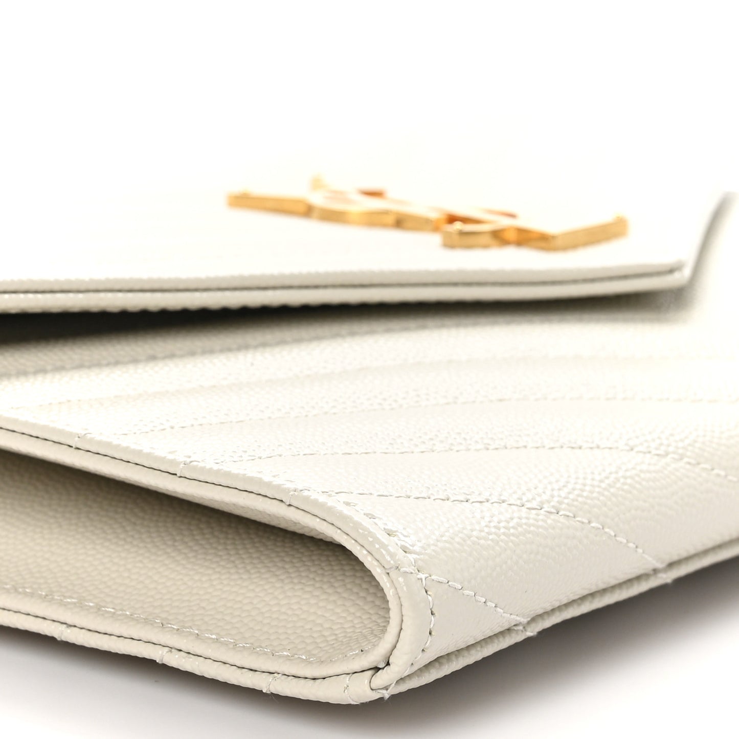 Grain De Poudre Matelasse Chevron Monogram Envelope Clutch Crema Soft