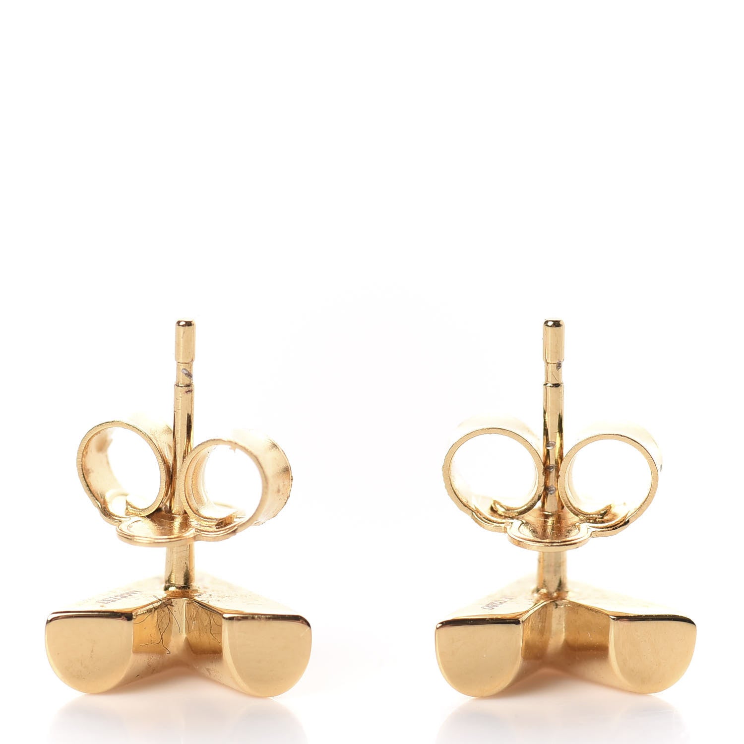 Louis Vuitton Brass Essential V Stud Earrings Gold 3 of 4