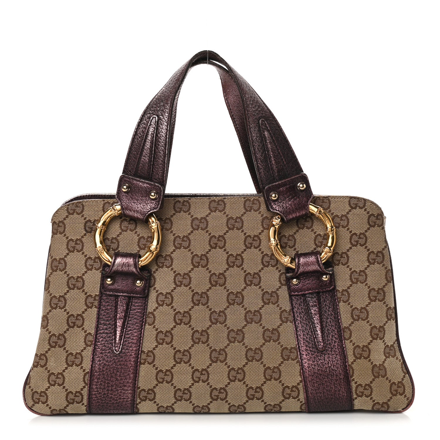Gucci Monogram Small Bamboo Tote Bronze 1 of 12