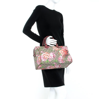 Gucci GG Supreme Monogram Blooms Medium Boston Beige Multicolor Dry Rose 3 of 17