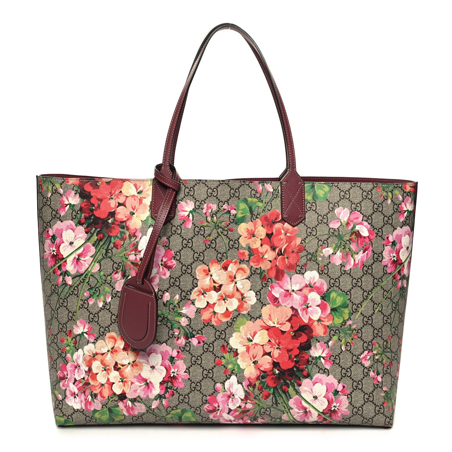 Gucci GG Supreme Monogram Blooms Large Reversible Tote Beige Multicolor Dry Rose 1 of 16