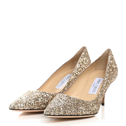 Jimmy Choo Glitter Degrade Pointy Toe Romy 60 Pumps 38.5 Antique Gold 3 of 9