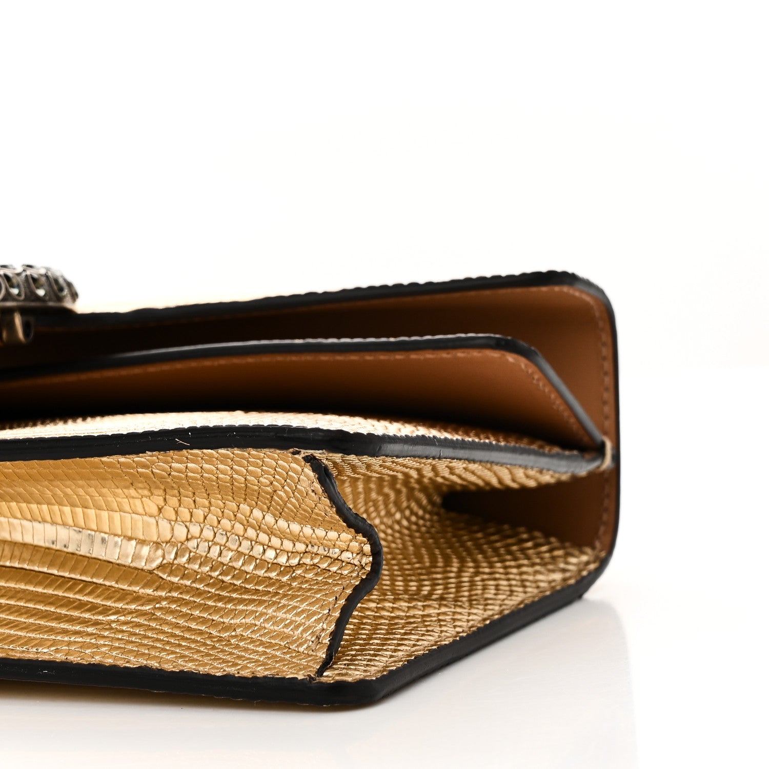 Gucci Metallic Lizard Crystal Small Dionysus Shoulder Bag Gold 10 of 11