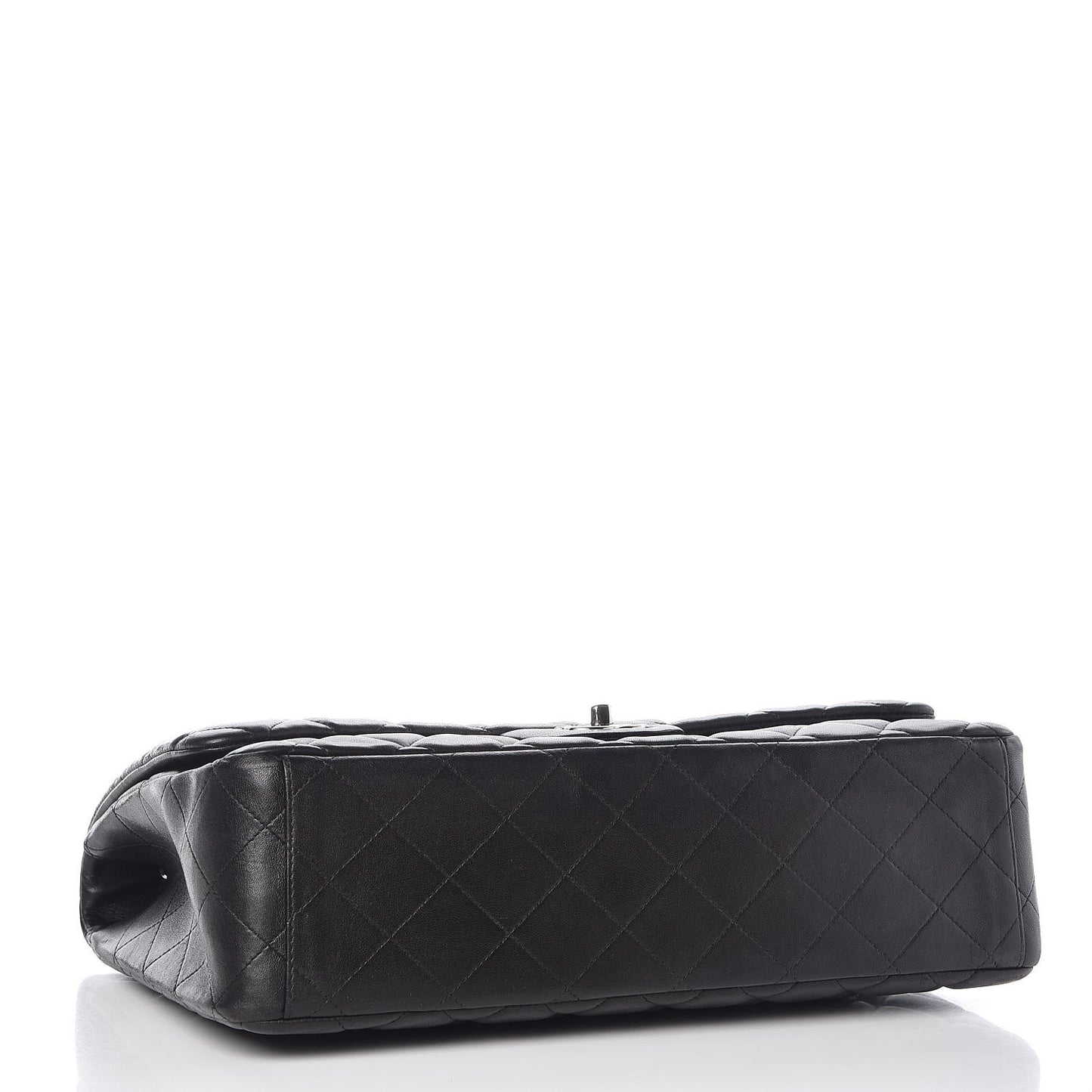 Lambskin Quilted Maxi Single Flap Black