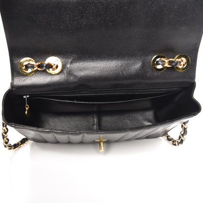 Chanel Caviar Vertical Quilted Jumbo Single Flap Black 5 of 11