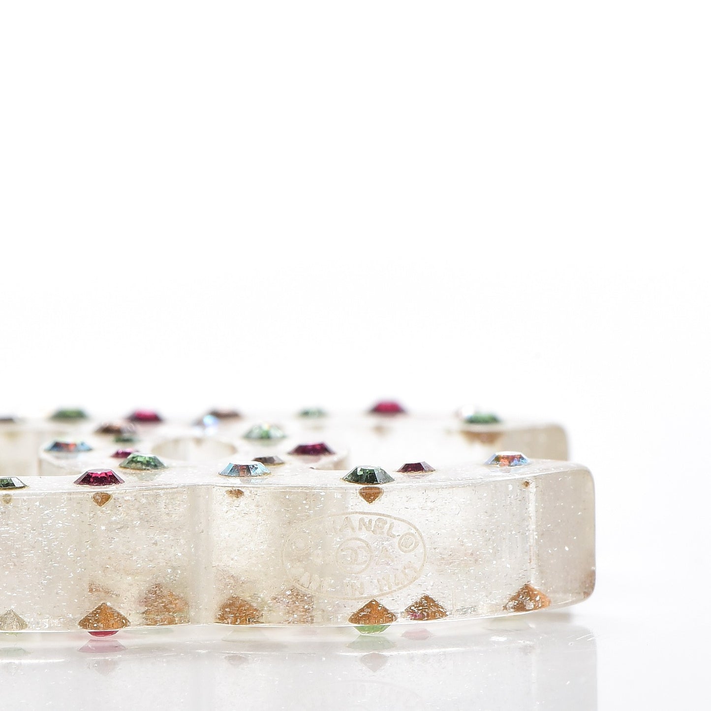 Crystal Resin CC Logo Earrings Transparent