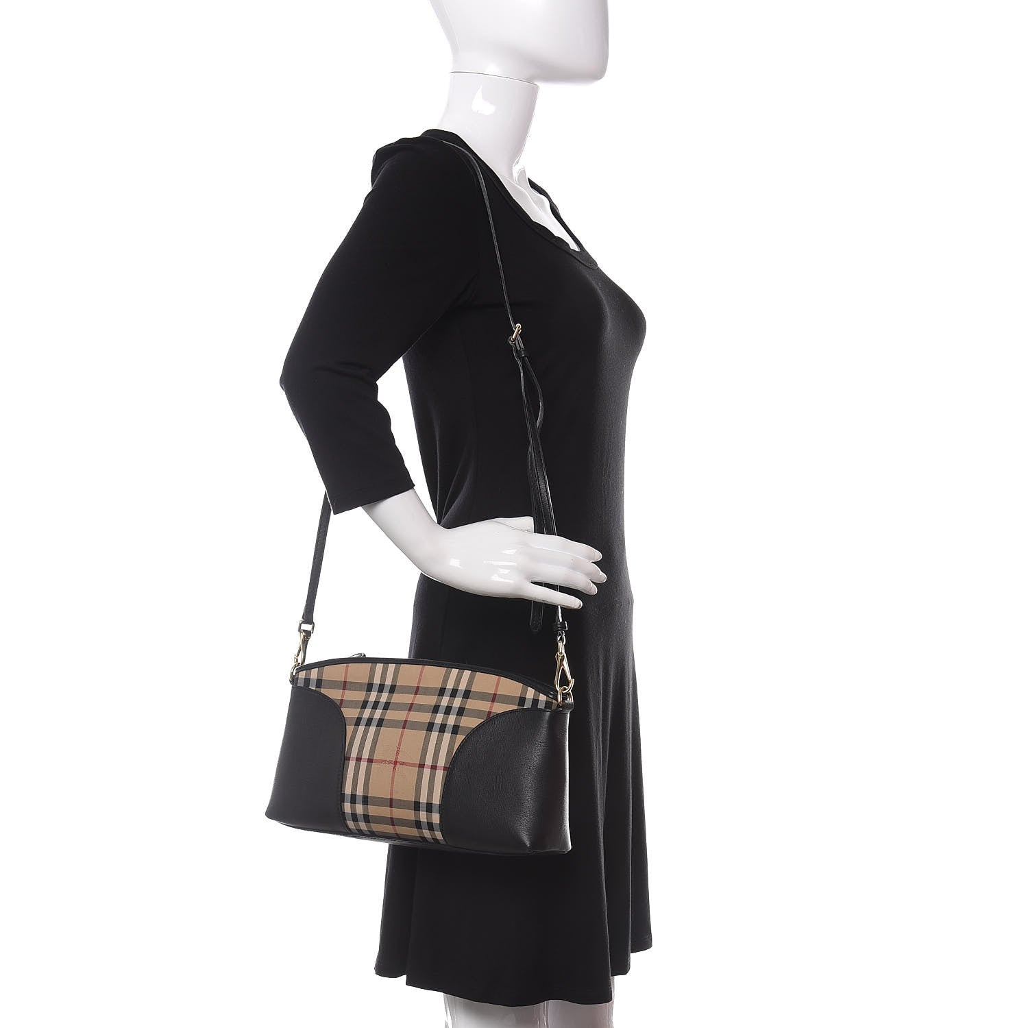 Burberry Horseferry Check Small Chichester Crossbody Clutch Bag Black 2 of 11