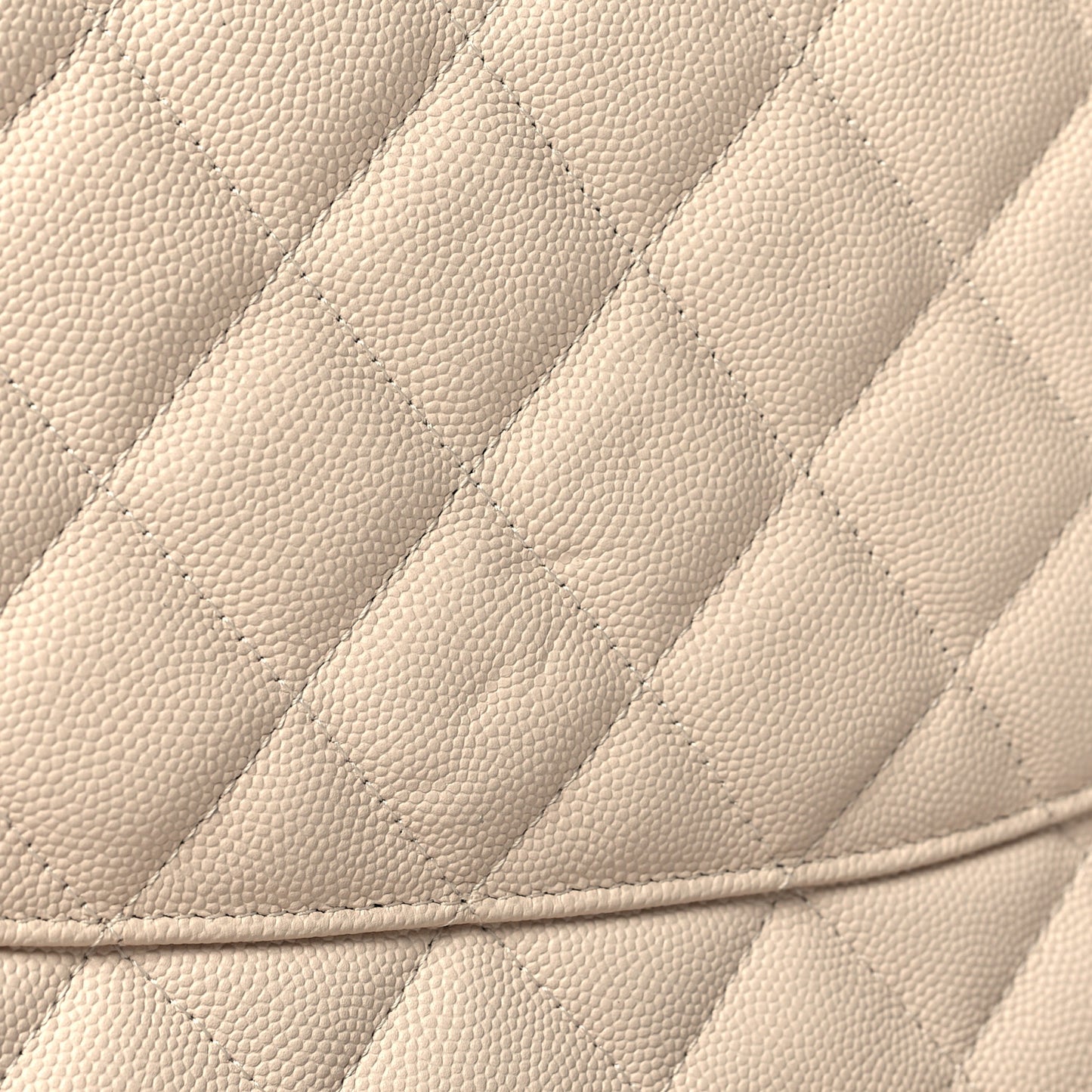 Caviar Quilted Jumbo Double Flap Light Beige
