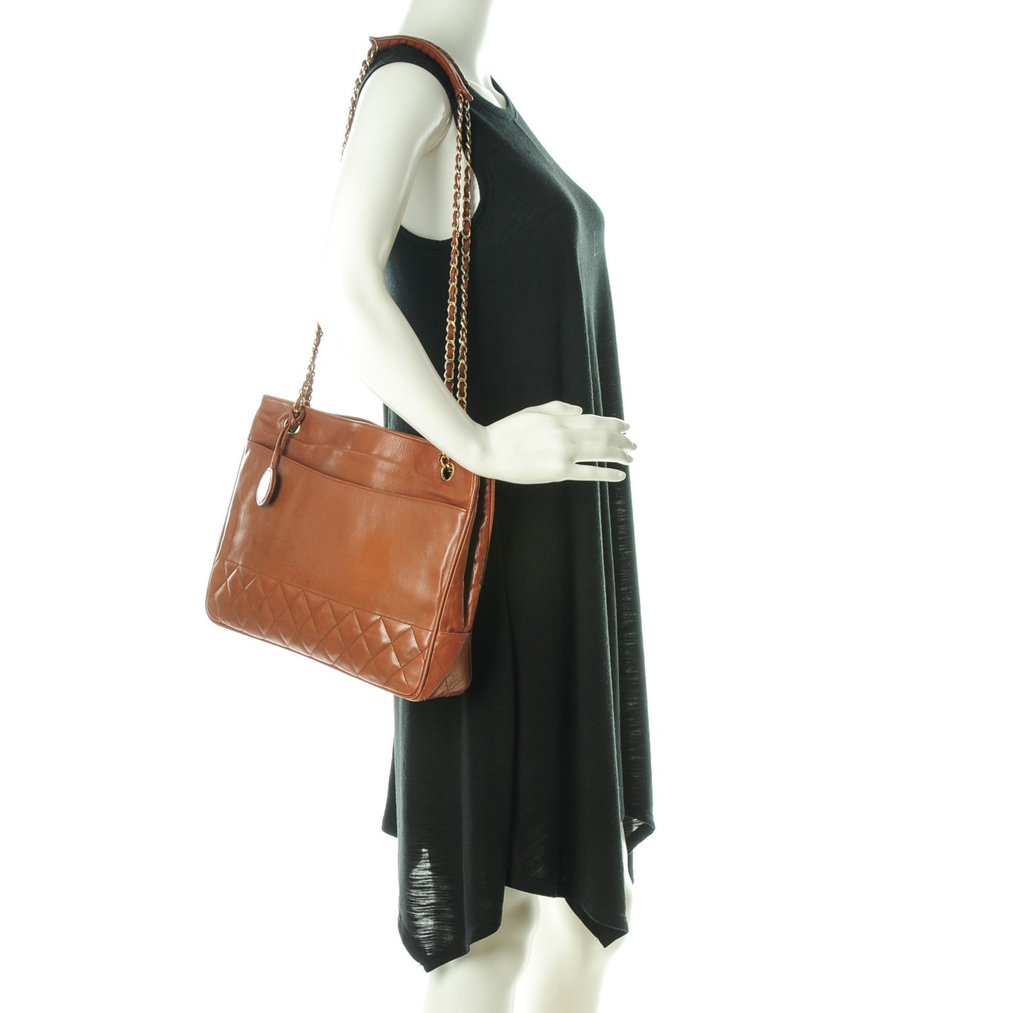 Lambskin Shopping Tote Brown