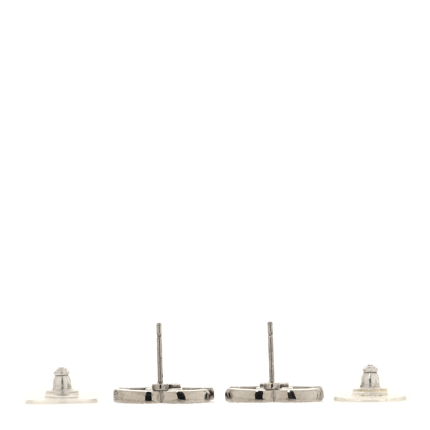 Chanel Crystal CC Earrings Silver 3 of 5